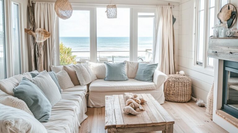ideas para decorar una casa rural en la playa con fundas de sillón resistentes